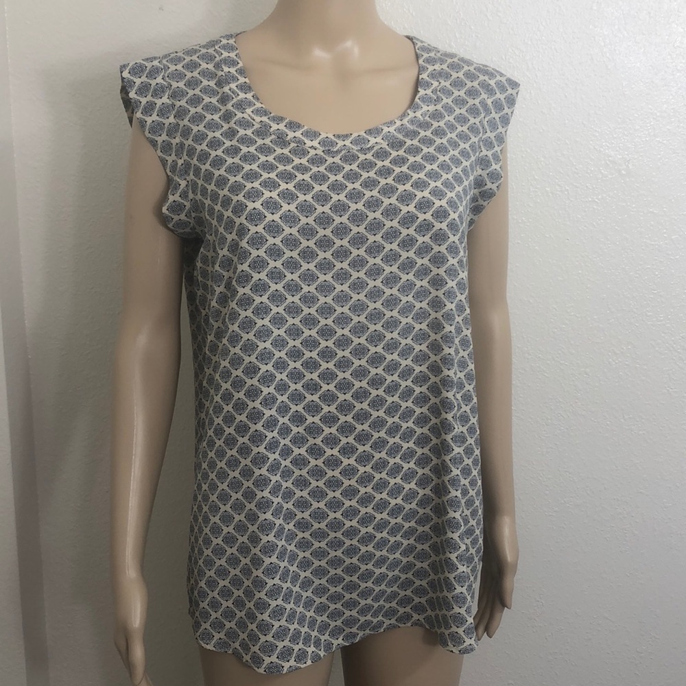 Anthropologie Pleione Tunic Floral Print Top
